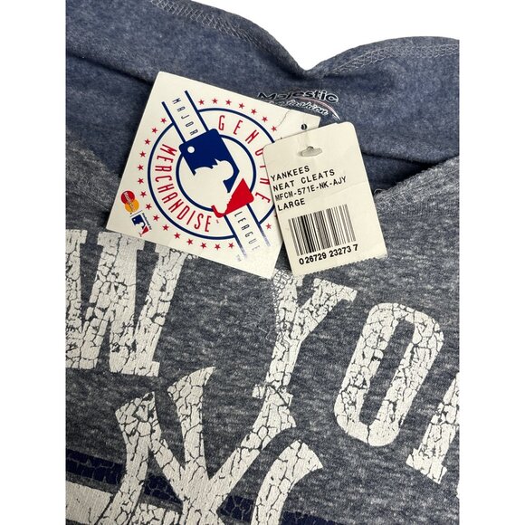 New York Yankees Womens Gray Pullover Sweatshirt Large Majestic Fan Fashion Long - Picture 9 of 11
